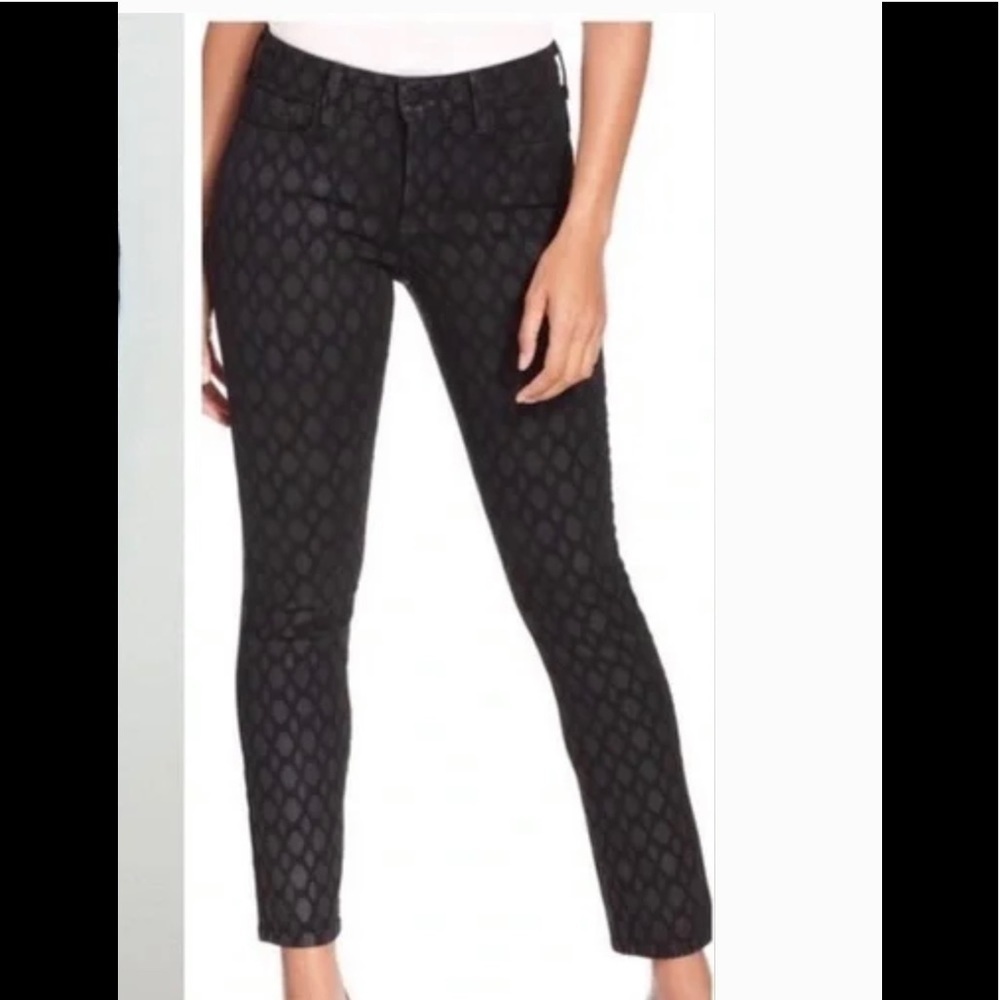 NYDJ Geo Diamond Print Shimmer Skinny Jeans Size 10